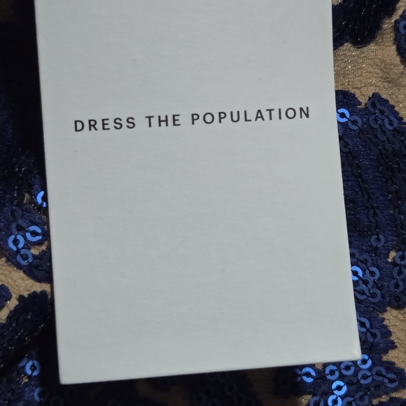 Dress The Population Blair Plunging Fit Flare Formal Sequins Lace Dress Small - Picture 11 of 13